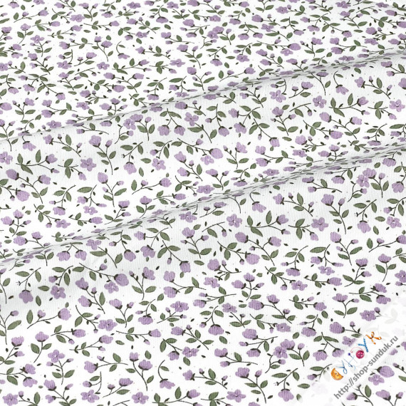 Хлопок Китай "Лютики" сиреневый [80169]